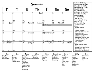 Summer Calendar